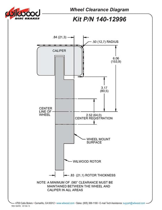 Wilwood Disc Brakes Wilwood Forged DPHA Front Caliper and Rotor Kits 140-12996-CB Autofit