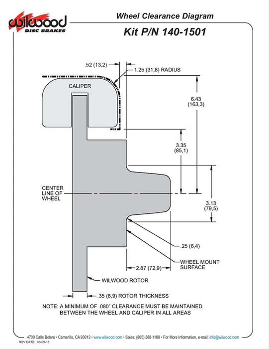 Wilwood Disc Brakes Wilwood Forged Dynalite Front Drag Race Disc Brake Kits 140-1501-BD Autofit