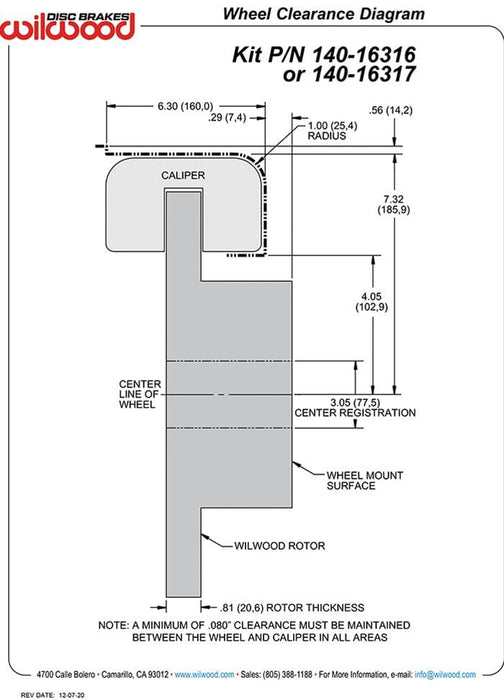 Wilwood Disc Brakes Wilwood Forged Dynalite MC4 Rear Parking Brake Kits 140-16317 Autofit