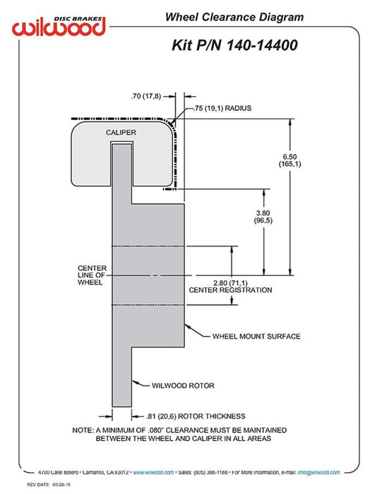 Wilwood Disc Brakes Wilwood Forged Dynalite Rear Parking Brake Kits 140-14400 Autofit