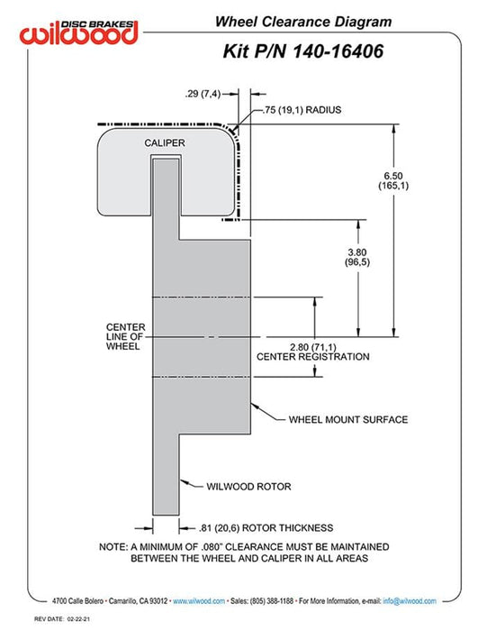 Wilwood Disc Brakes Wilwood Forged Dynalite Rear Parking Brake Kits 140-16407 Autofit