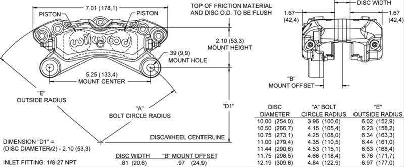Wilwood Disc Brakes Wilwood Forged Dynapro Low-Profile Lug Mount Calipers 120-12160 Autofit