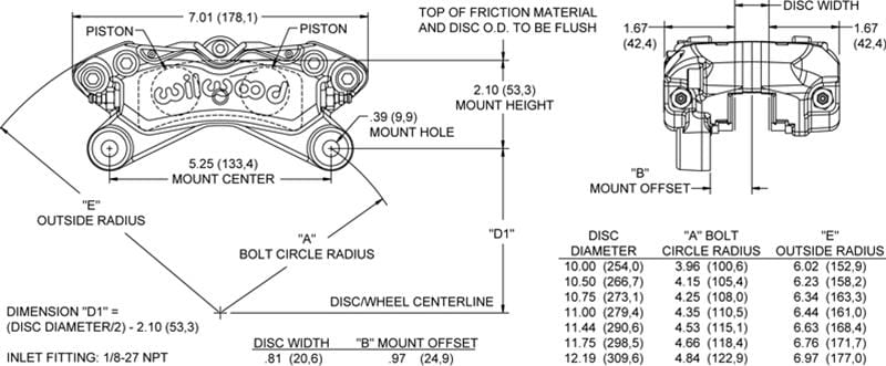 Wilwood Disc Brakes Wilwood Forged Dynapro Low-Profile Lug Mount Calipers 120-16190-BK Autofit
