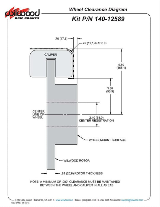 Wilwood Disc Brakes Wilwood Forged DynaPro Low-Profile Rear Parking Brake Kits 140-12589-R Autofit
