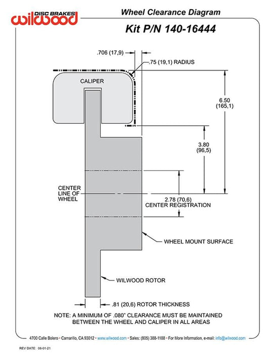 Wilwood Disc Brakes Wilwood Forged DynaPro Low-Profile Rear Parking Brake Kits 140-16444-R Autofit