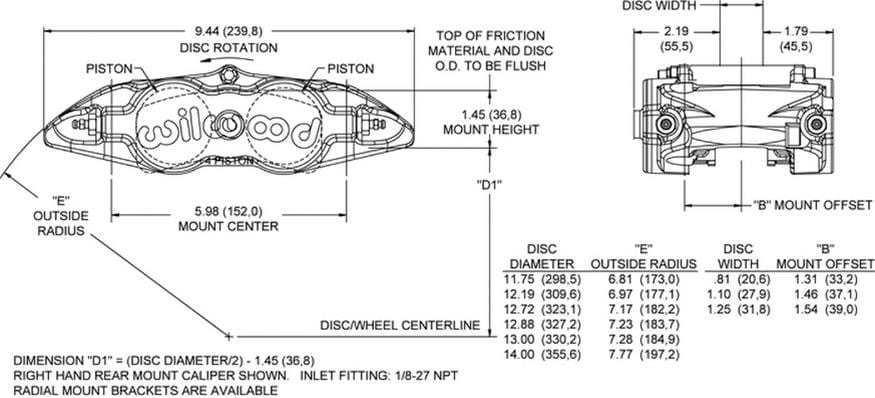 Wilwood Disc Brakes Wilwood Forged Narrow Superlite 4 Radial Mount Calipers 120-12602 Autofit
