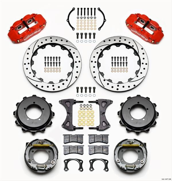 Wilwood Disc Brakes Wilwood Forged Narrow Superlite 4R Big Brake Rear Parking Brake Kits 140-11877-DR Autofit