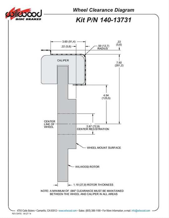 Wilwood Disc Brakes Wilwood Forged Narrow Superlite 4R Big Brake Rear Parking Brake Kits 140-13731-R Autofit