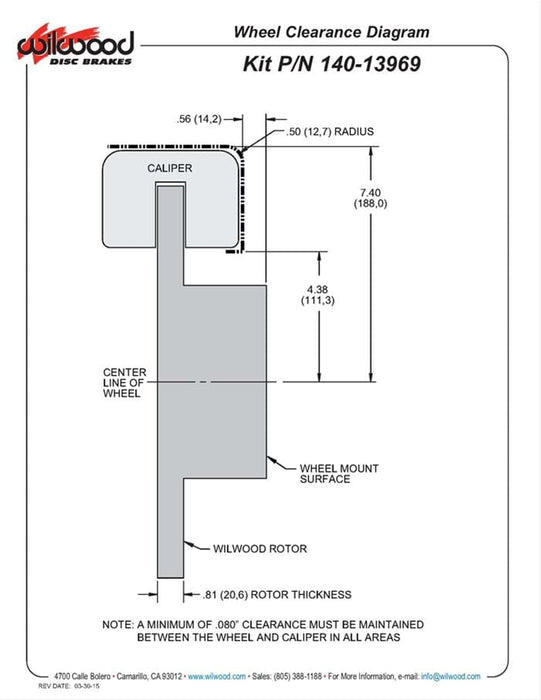 Wilwood Disc Brakes Wilwood Forged Narrow Superlite 4R Big Brake Rear Parking Brake Kits 140-13969 Autofit