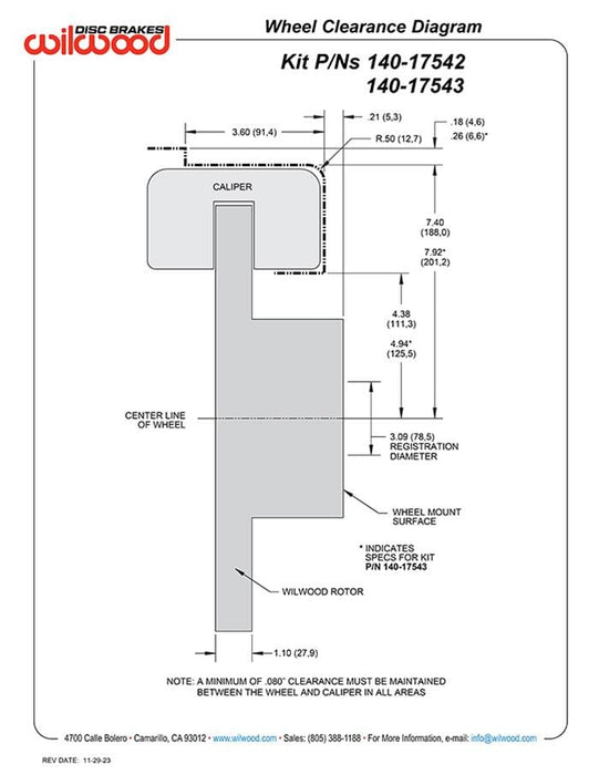 Wilwood Disc Brakes Wilwood Forged Narrow Superlite 4R Big Brake Rear Parking Brake Kits 140-17542 Autofit