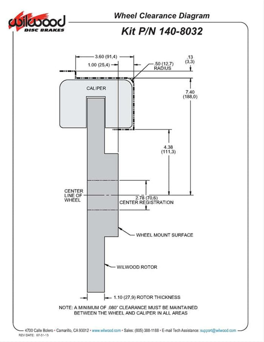 Wilwood Disc Brakes Wilwood Forged Narrow Superlite 4R Big Brake Rear Parking Brake Kits 140-8032-DR Autofit
