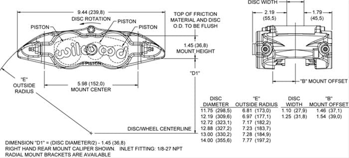 Wilwood Disc Brakes Wilwood Forged Narrow Superlite 6 Radial Mount Calipers 120-12002-RD Autofit