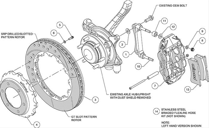 Wilwood Disc Brakes Wilwood Forged Narrow Superlite 6R Big Brake Front Brake Kits 140-14578-DR Autofit