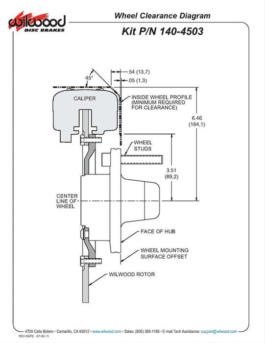 Wilwood Disc Brakes Wilwood Front Medium-Duty Disc Brake Kits 140-4503-BD Autofit