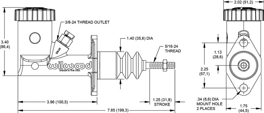 Wilwood Disc Brakes Wilwood GS Compact Master Cylinders 260-15096 Autofit