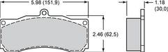 Wilwood Disc Brakes Wilwood PolyMatrix A Compound Brake Pads 15A-10253K-B Autofit