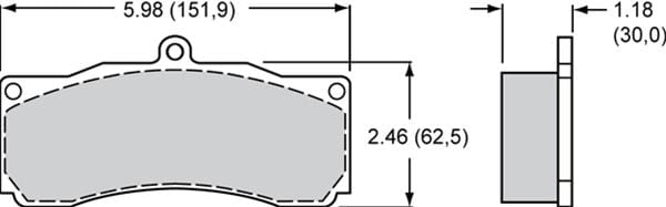 Wilwood Disc Brakes Wilwood PolyMatrix A Compound Brake Pads 15A-10253K-B Autofit