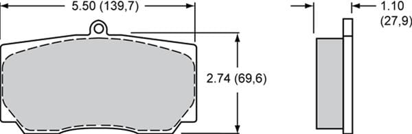 Wilwood Disc Brakes Wilwood PolyMatrix A Compound Brake Pads 15A-5741K-B Autofit