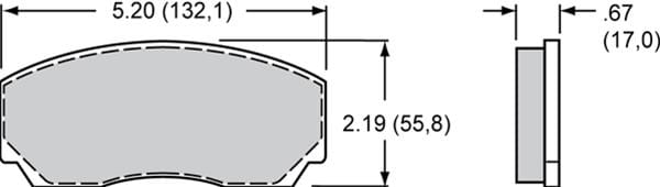 Wilwood Disc Brakes Wilwood PolyMatrix A Compound Brake Pads 15A-5884K-B Autofit