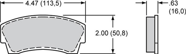 Wilwood Disc Brakes Wilwood PolyMatrix A Compound Brake Pads 15A-5936K-B Autofit