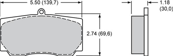 Wilwood Disc Brakes Wilwood PolyMatrix A Compound Brake Pads 15A-7062K-B Autofit