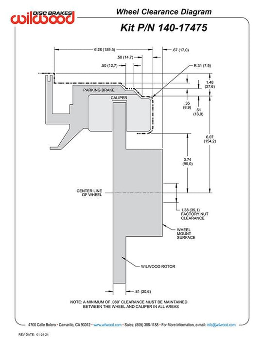 Wilwood Disc Brakes Wilwood Powerlite Rear Parking Brake Kits 140-17475 Autofit