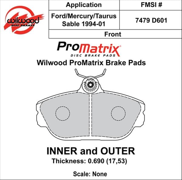 Wilwood Disc Brakes Wilwood ProMatrix Brake Pads 150-D0601K Autofit