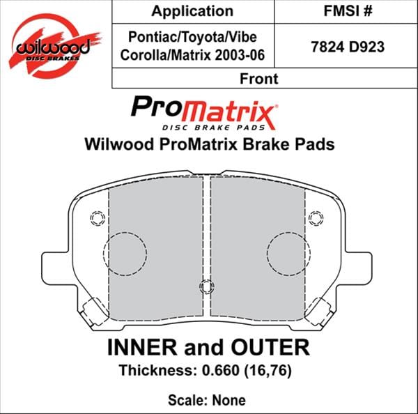 Wilwood Disc Brakes Wilwood ProMatrix Brake Pads 150-D0923K Autofit