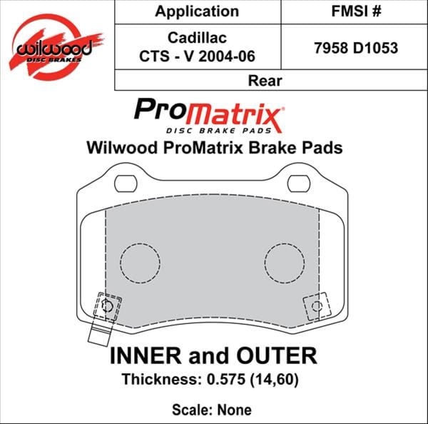 Wilwood Disc Brakes Wilwood ProMatrix Brake Pads 150-D1053K Autofit