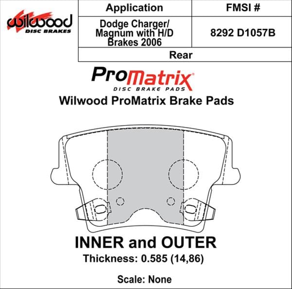 Wilwood Disc Brakes Wilwood ProMatrix Brake Pads 150-D1057K Autofit