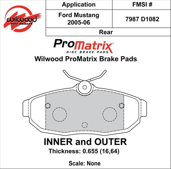Wilwood Disc Brakes Wilwood ProMatrix Brake Pads 150-D1082K Autofit
