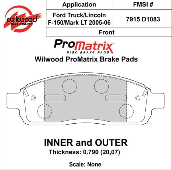 Wilwood Disc Brakes Wilwood ProMatrix Brake Pads 150-D1083K Autofit