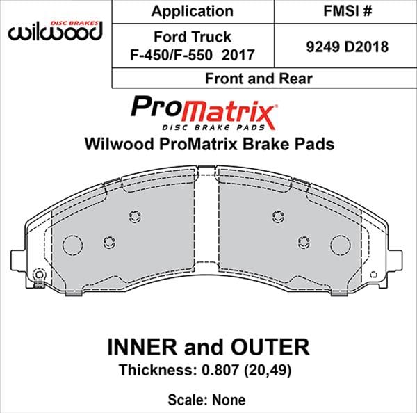 Wilwood Disc Brakes Wilwood ProMatrix Brake Pads 150-D2018K Autofit