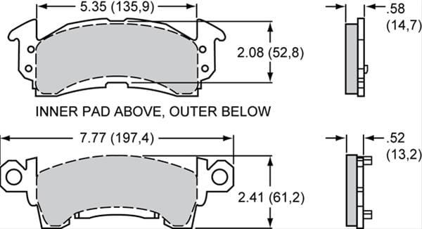 Wilwood Disc Brakes Wilwood Smart Pad BP-10 Brake Pads 150-8939K Autofit