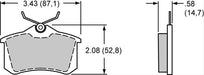 Wilwood Disc Brakes Wilwood Smart Pad BP-10 Brake Pads 150-9184K Autofit