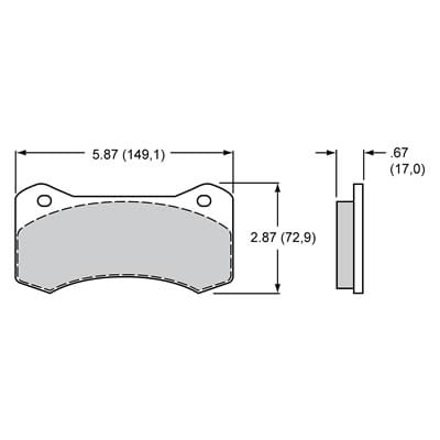 Wilwood Disc Brakes Wilwood Smart Pad BP-10 Brake Pads 150-9488K Autofit