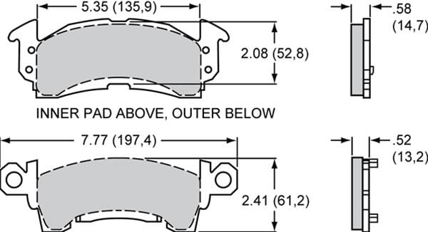 Wilwood Disc Brakes Wilwood Smart Pad BP-28 Brake Pads 150-28-D52K Autofit