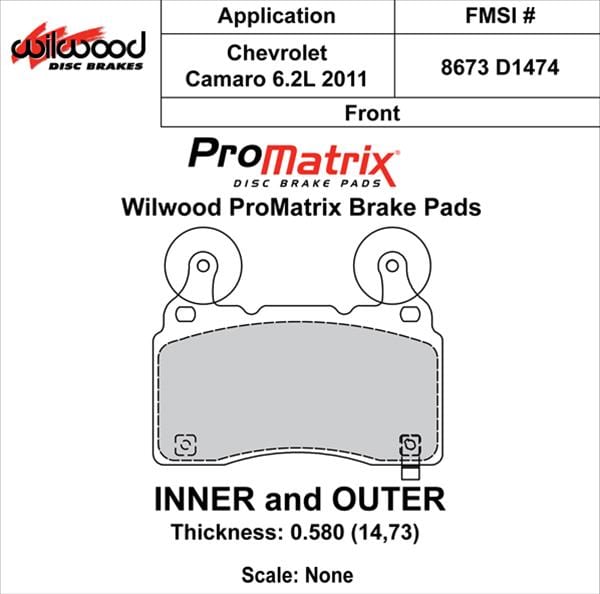 Wilwood Disc Brakes Wilwood Smart Pad BP-30 Brake Pads 150-16035K Autofit
