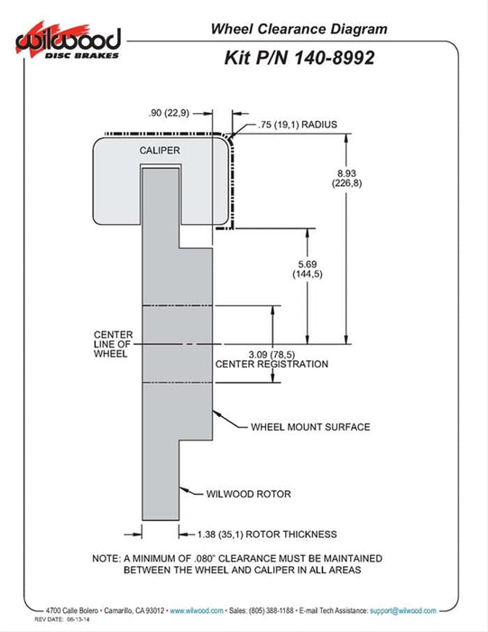 Wilwood Disc Brakes Wilwood TC6R Big Brake Truck Front Brake Kits 140-8992 Autofit