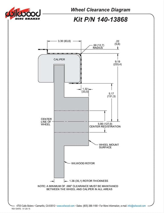 Wilwood Disc Brakes Wilwood TX6R Big Brake Rear Brake Kits 140-13868-R Autofit