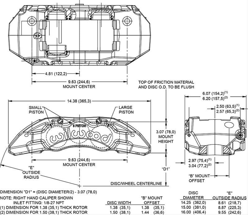 Wilwood Disc Brakes Wilwood TX6R Forged Radial Mount Calipers 120-13817-BK Autofit