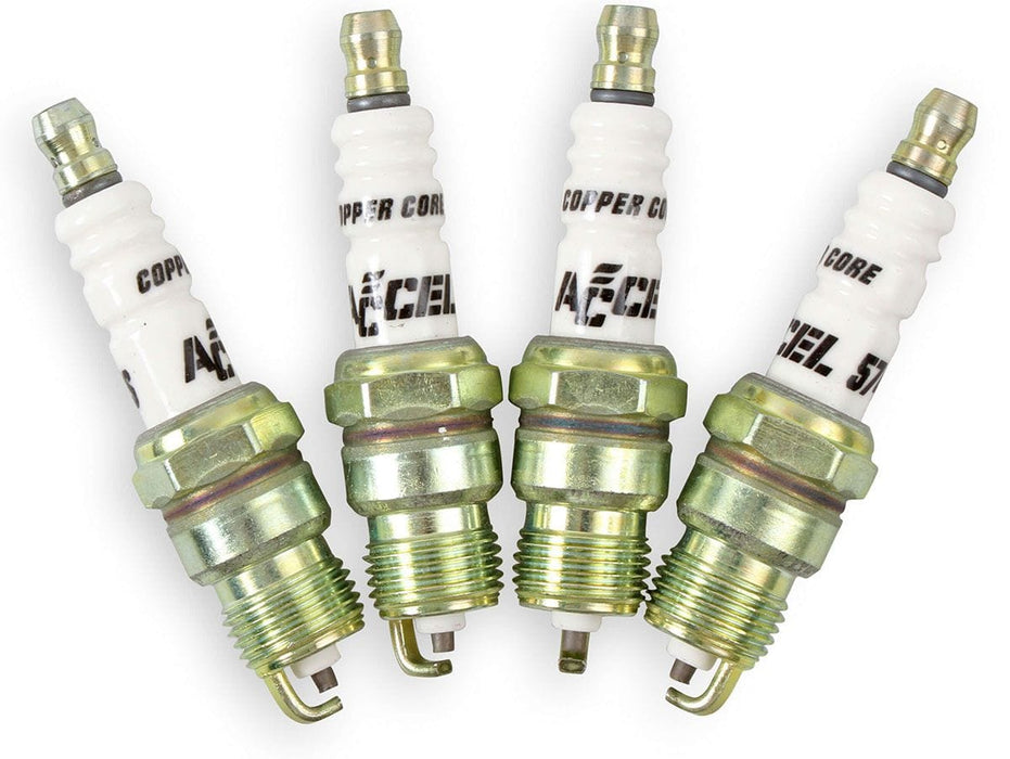 ACCEL .460" reach, Projected tip, Tapered seat, Set of 8, Resistor, Cold He U-Groove Shorty Spark Plugs AC8198 Autofit