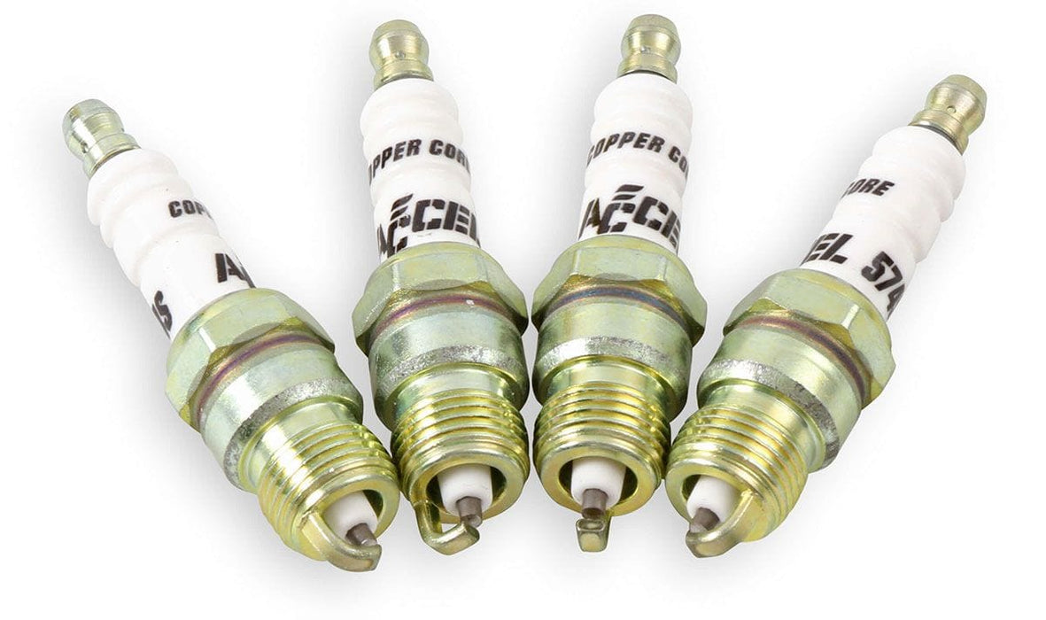 ACCEL .460" reach, Projected tip, Tapered seat, Set of 8, Resistor, Cold He U-Groove Shorty Spark Plugs AC8198 Autofit
