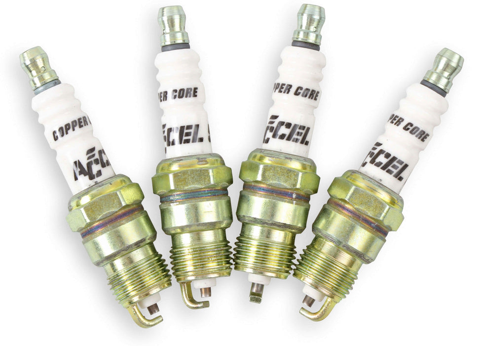 ACCEL .460" reach, Projected tip, Tapered seat, Set of 8, Resistor, Stock H U-Groove Shorty Spark Plugs AC8199 Autofit