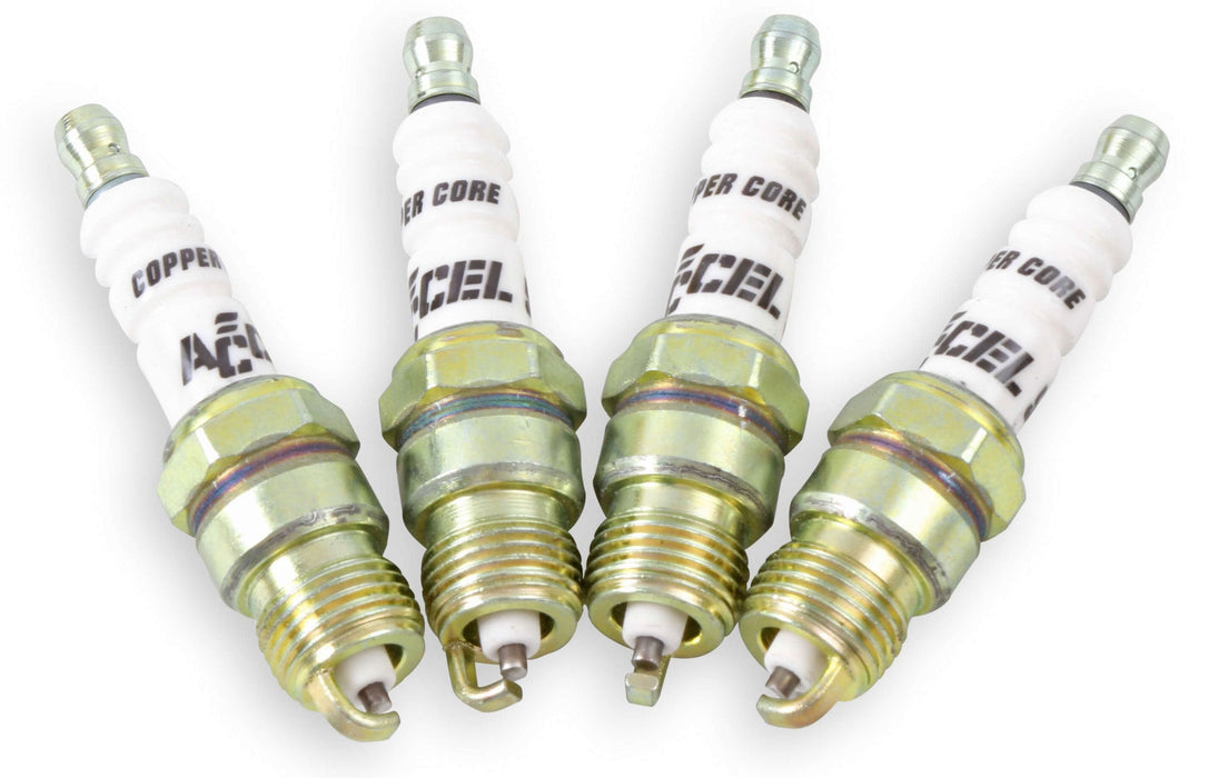 ACCEL .460" reach, Projected tip, Tapered seat, Set of 8, Resistor, Stock H U-Groove Shorty Spark Plugs AC8199 Autofit