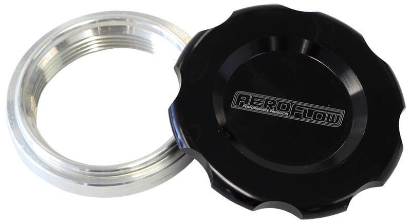 Aeroflow Performance 1-1/2" Female weld-on bung, includes Buna N & EPR O-rings. Black Cap Low Profile Billet Aluminium Filler Cap & Bung AF465-24BLK Autofit