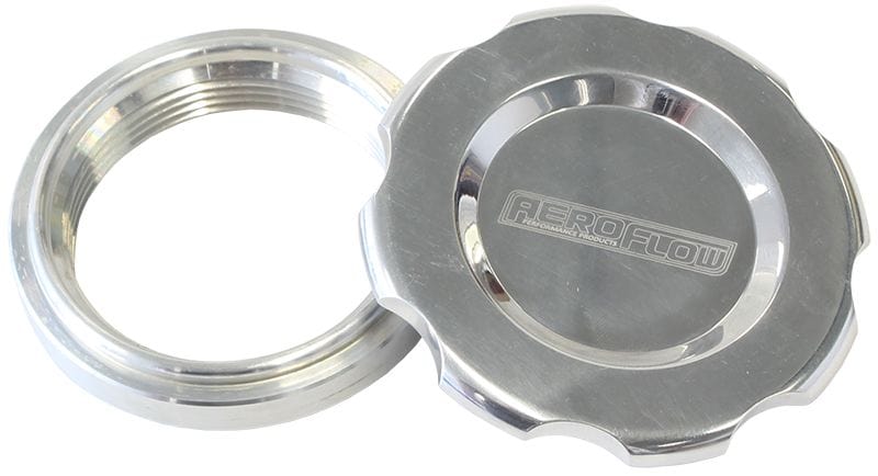 Aeroflow Performance 1-1/2" Female weld-on bung, includes Buna N & EPR O-rings. Polished C Low Profile Billet Aluminium Filler Cap & Bung AF465-24P Autofit