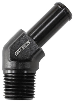Aeroflow Performance 1/2" NPT to -10 100/450 series Hose, Black Finish Male NPT to 45° AN Hose Barb AF845-10ANBLK Autofit