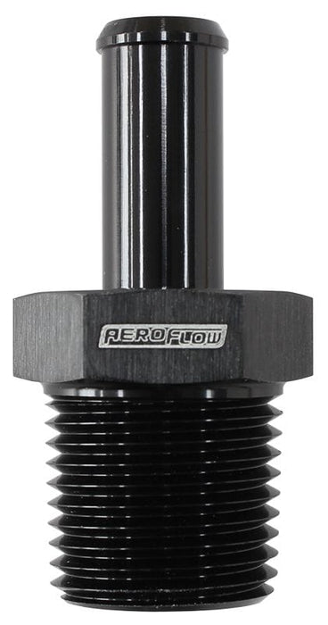 Aeroflow Performance 1/2" NPT to -8 100/450 series Hose, Black Finish Male NPT to Straight AN Hose Barb AF841-08-08ANBLK Autofit