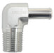 Aeroflow Performance 1/2" NPT to -8 100/450 series Hose, Silver Finish Male NPT to 90 Deg AN Hose Barb AF842-08-08ANS Autofit